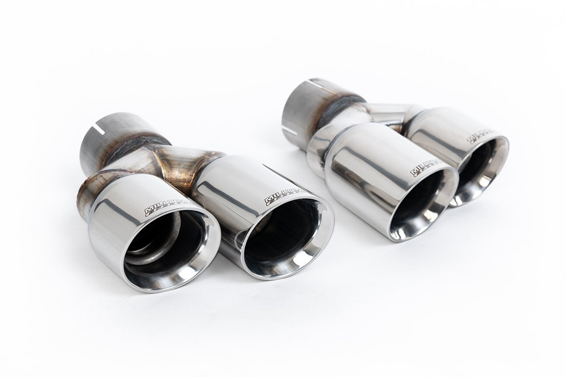 Audi S5 B8 (S tonic) – Escape cat-back resonado (sonido más discreto) con salidas cuádruples pulidas