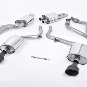 Audi S5 B8 (S tonic) – resonado (más discreto) sistema de escape cat-back con colas dobles negras Cerakote
