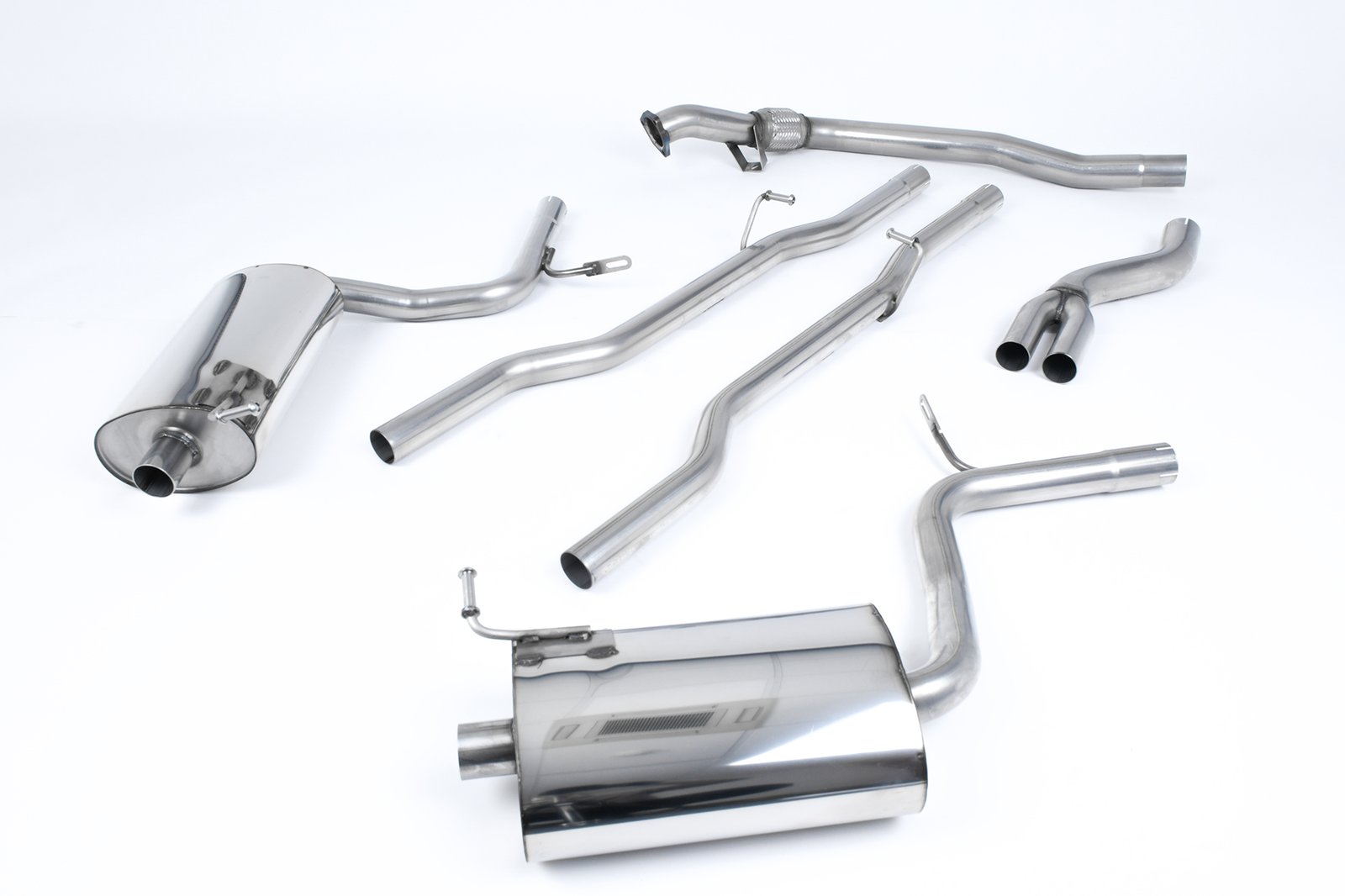 Audi A4 1.8T B6 Quattro Avant (5-speed) – Non-Resonated (Louder) Cat-Back Exhaust System with 90mm Trims