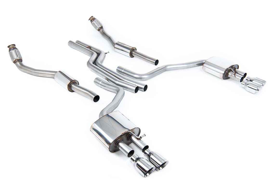 Audi S6 C7/S7 Sportback – Non-Resonated (Louder) Cat-Back Exhaust System with Polished Trims
