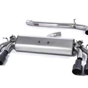 Audi S3 8V.2 – Non-Resonated (Louder) Cat-Back Exhaust System with Quad Round Cerakote Black Trims