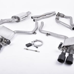 Audi S4 V6/S5 3.0 B8.5 – Valved & Resonated (Quieter) Cat-Back Exhaust System with Black Velvet Trims