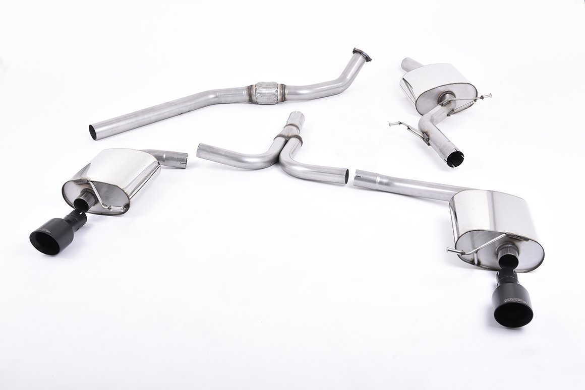 Audi A4 2.0 B8 (Tiptronic)/Audi A5 (Multitronic) S line – sistema de escape cat-back con colas doble-salida negras Cerakote