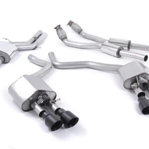Audi S6 C7/S7 Sportback – Valved & Resonated (Quieter) Cat-Back Exhaust System with Cerakote Black Trims