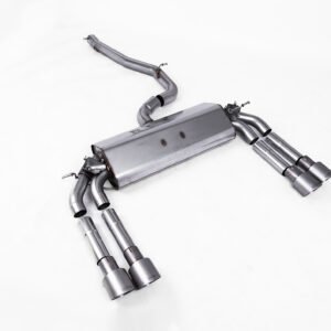 Audi S3 8V.2 – Non-Resonated (Louder) Cat-Back Exhaust System with Quad Round Titanium Trims