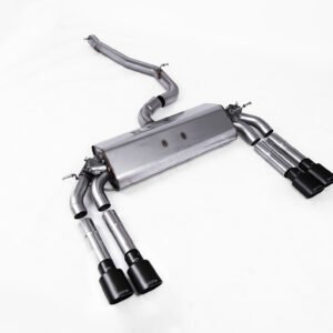 Audi S3 8V.2 – Non-Resonated (Louder) Cat-Back Exhaust System Quad Oval Cerakote Black Trims