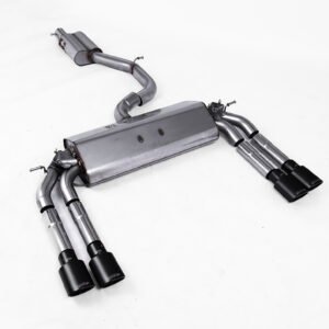 Audi S3 8V/V.2 – Resonated (Quieter) Cat-Back Exhaust System with Quad Oval Cerakote Black Trims
