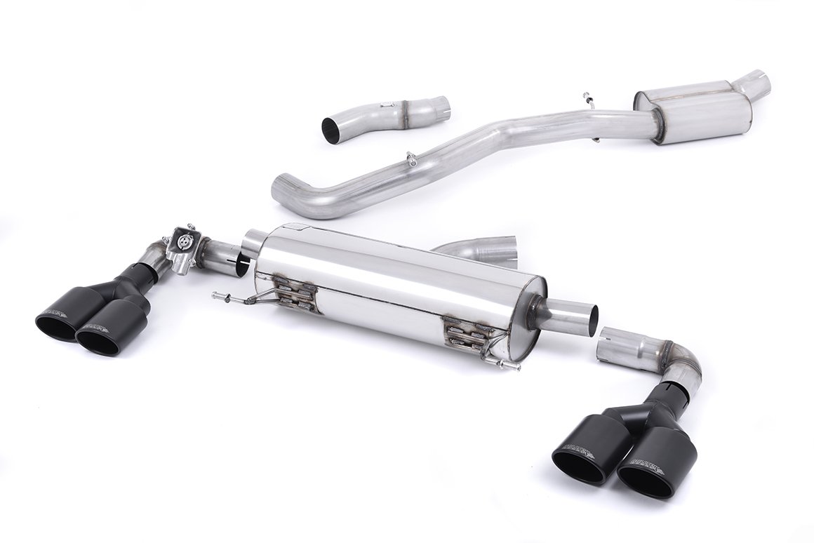 Audi S1 – Resonated (Quieter) Cat-Back Exhaust System with Quad Cerakote Black Oval Trims