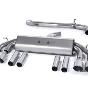Audi S3 8V/V.2 – Non-Valved & Non-Resonated (Louder) Cat-Back Race Exhaust System Quad Round Titanium Trims