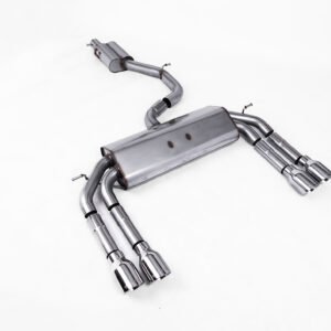 Audi S3 8V/V.2 – Non-Valved & Resonated (Quieter) Cat-Back Race Exhaust System with Quad Round Polished Trims
