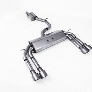 Audi S3 8V/V.2 – Non-Valved & Resonated (Quieter) Cat-Back Race Exhaust System with Quad Round Titanium Trims