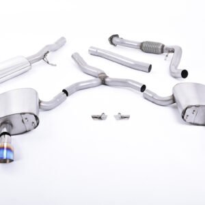 Audi A4 2.0 B9 Quattro – Road+ Part Resonated Cat-Back Exhaust System with Dual GT-100 Burnt Titanium Trims