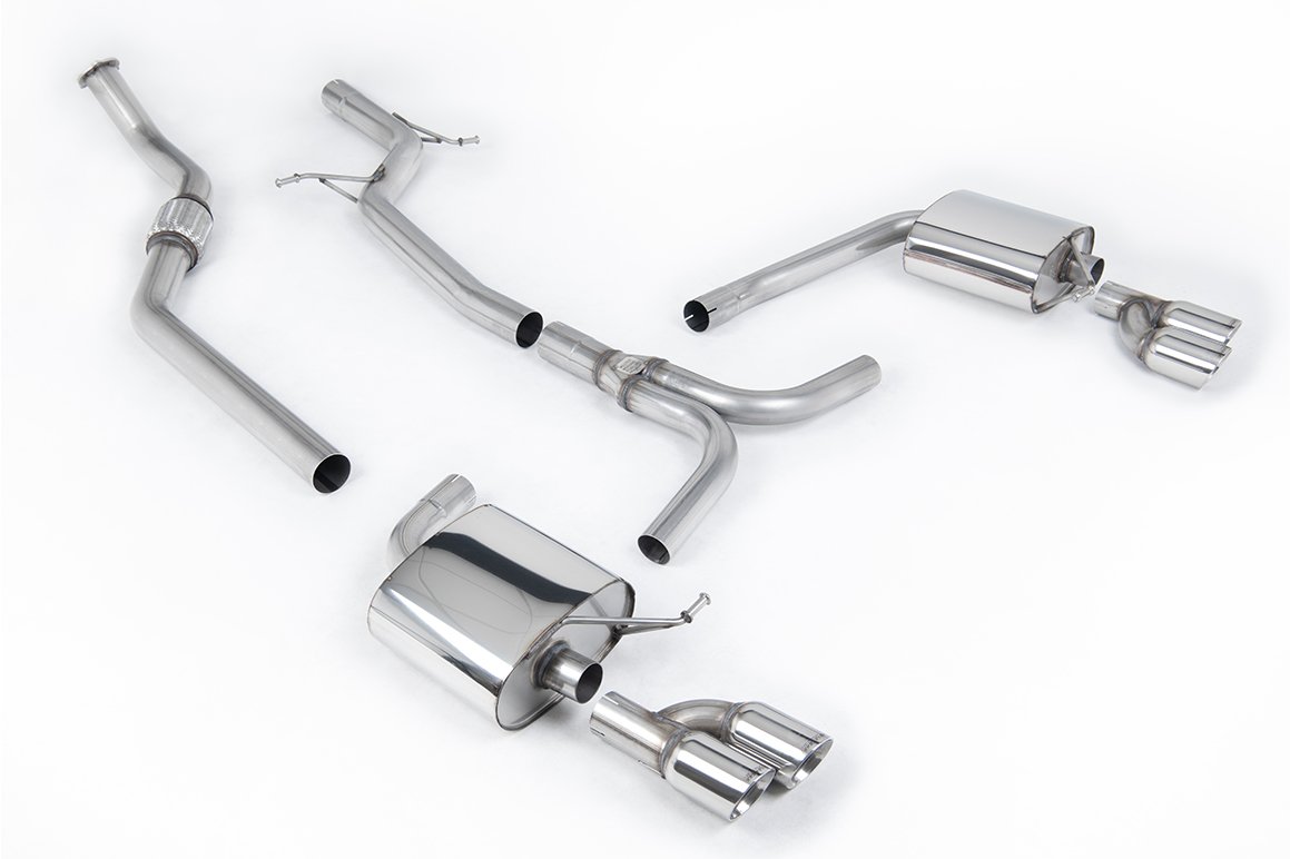 Audi A4 2.0 B8 S line (Tiptronic) – no resonado (más sonido) sistema de escape cat-back con cuádruple-salida GT80 colas