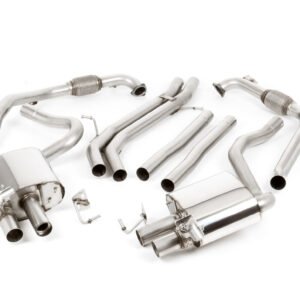 Audi S4/S5 B9 Non Sport Diff models – Non-Resonated (Louder) Cat-Back Exhaust System with Quad Polished Oval Trims