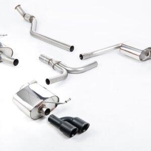 Audi A4 2.0 B8 S line (Manual) – Resonated (Quieter) Cat-Back Exhaust System with Cerakote Black Quad-outlet Trims