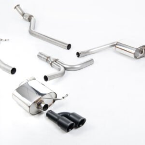 Audi A4 2.0 B8 S line (Manual) – Non-Resonated (Louder) Cat-Back Exhaust System with Cerakote Black Quad-outlet Trims