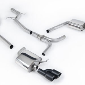 Audi A4 2.0 B8 S line (Tiptronic) – Non-Resonated (Louder) Cat-Back Exhaust System with Quad-outlet Cerakote Black Trims