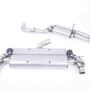 Audi TTRS MK3 Quattro – Resonated (quieter) Cat-Back Exhaust System with Cerakote Black Oval Trims