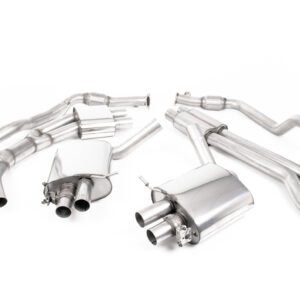 Audi RS5 B9 modelos sin GPF – resonado (más discreto) sistema de escape cat-back con colas ovaladas negras Cerakote