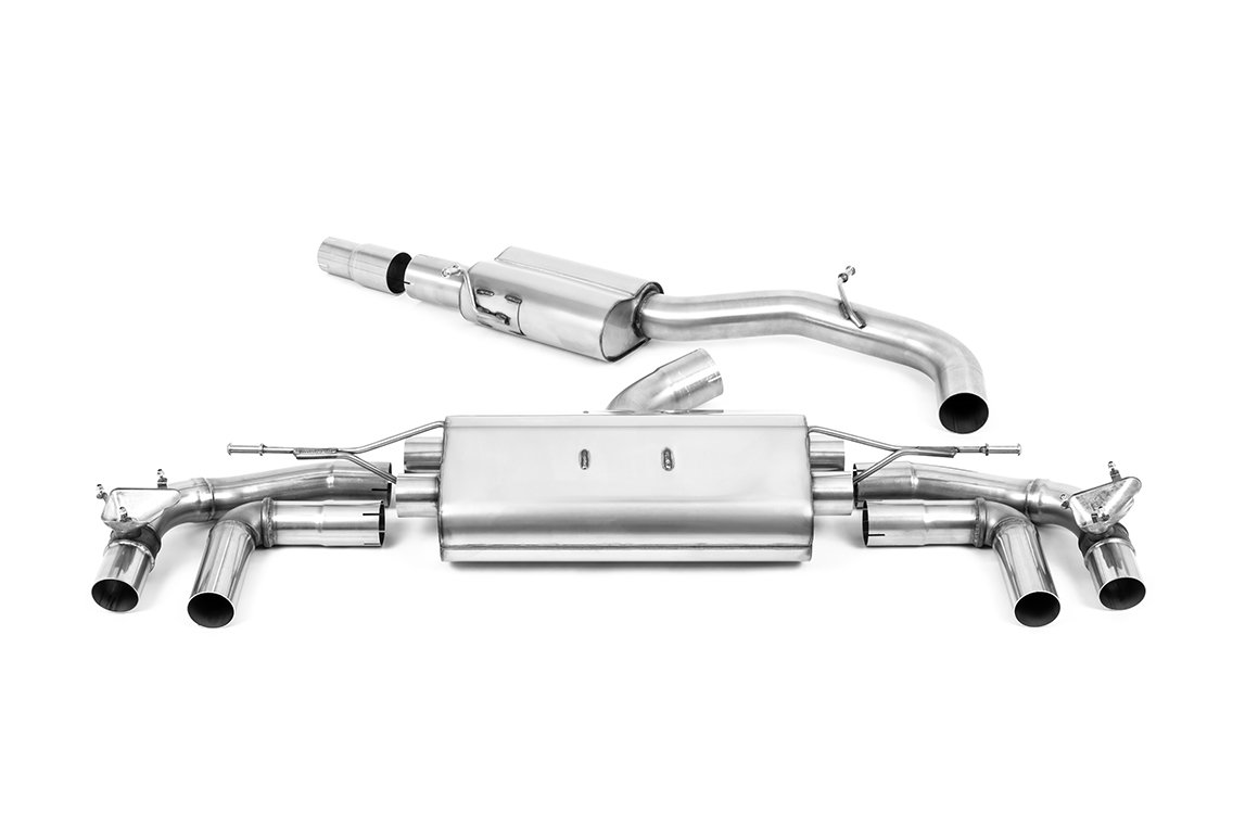 Audi S3 8Y Sportback modelos con GPF – 80mm resonado sistema de escape cat-back con colas de titanio – homologado EC