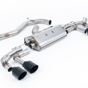 Audi S3 8Y Sportback modelos con GPF – 80mm no resonado (más sonido) sistema de escape cat-back con colas negras Cerakote