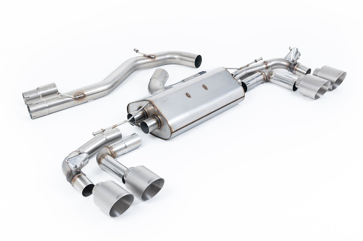 Audi S3 8Y Sportback modelos con GPF – 80mm no resonado (más sonido) sistema de escape cat-back con colas de titanio