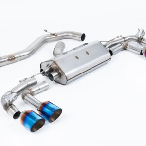 Audi S3 8Y Sportback modelos con GPF – 80mm no resonado (más sonido) sistema de escape cat-back con colas de titanio quemado