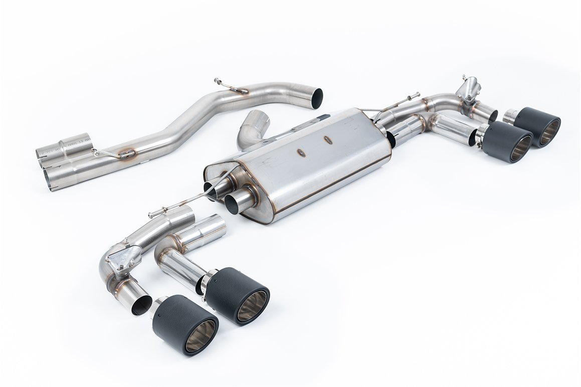 Audi S3 8Y Sportback modelos con GPF – 80mm no resonado (más sonido) sistema de escape cat-back con colas de carbono