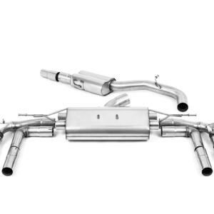 Audi S3 8Y modelos con GPF – 80mm resonado sistema de escape cat-back con colas negras Cerakote