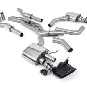Audi RS6/RS7 C8 – resonado (más discreto) sistema cat-back (doble 80mm) con colas ovaladas negras Cerakote