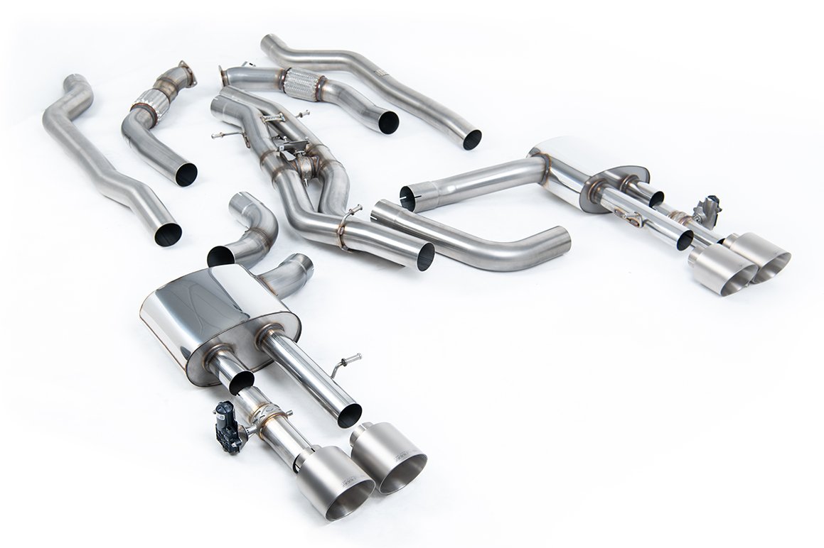 Audi S8 D5 V8 – Non-Resonated (Louder) OPF-Back Exhaust System with GT-115 Titanium Trims