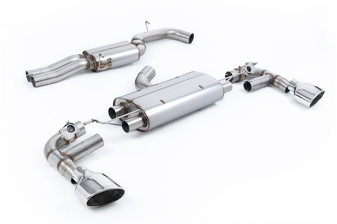 Audi TTRS MK3 Quattro – 80 mm Escape cat-back resonado (sonido más discreto) con salidas pulidas