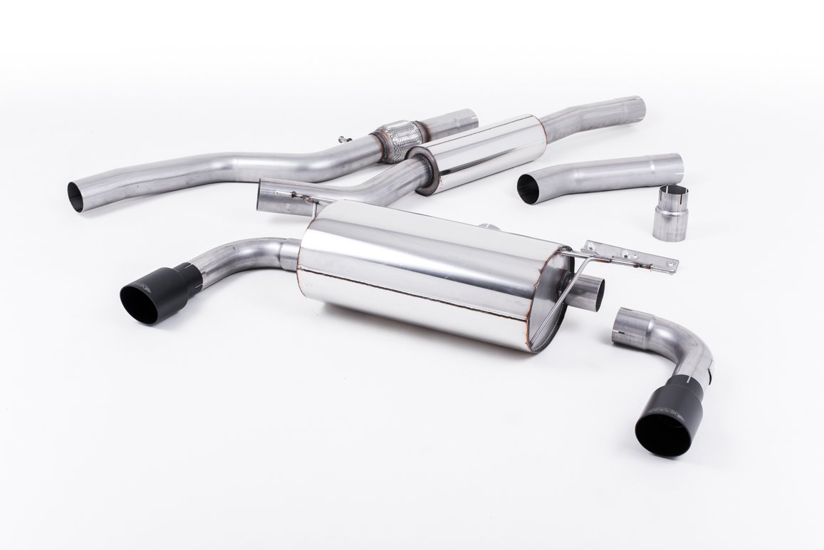BMW 4 Series F32 428i Manual – Resonated (Quieter) Cat-Back Exhaust System with Cerakote Black Trims (For 435i M Sport Valance)