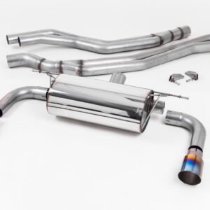 Resonated (Quieter) Cat-Back Exhaust System with Burnt Titanium GT-90 Trims