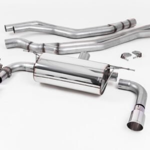 Non-Resonated (Louder) Race Cat-Back Exhaust System with Polished GT-90 Trims
