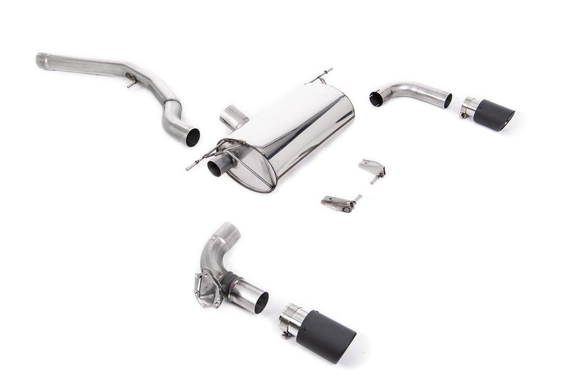 Non-Resonated (Louder) GPF/OPF-Back Exhaust System with Carbon Jet-90 Trims