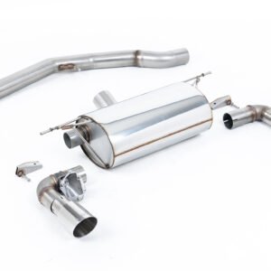 Non-Resonated (Louder) GPF/OPF-Back Exhaust System with Polished GT-90 Trims