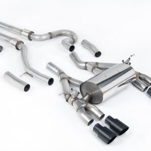BMW F80 M3/F82 M4 – Equal Length (sonido máximo) sistema de escape cat-back con colas negras Cerakote