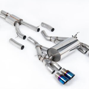 BMW F80 M3/F82 M4 – Equal Length sistema de escape cat-back con colas de titanio quemado