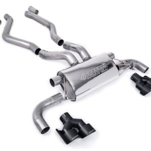 BMW G20/21 M340i & G22 M440i – OPF Back Exhaust System with Quad Black GT-100 Black Trims