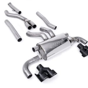 BMW G20/21 M340i y G22 M440i – sistema de escape cat-back con colas cuádruples GT-100 negras