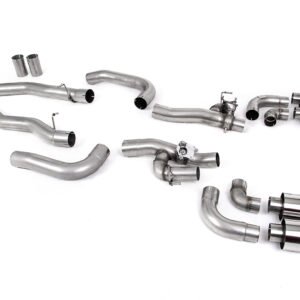 BMW M8 F91/92/93 (GPF Equipped) – sistema desde OPF/GPF con válvulas bypass de silencioso trasero y colas GT-115 pulidas