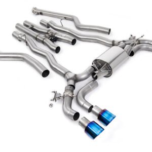 BMW M5 F90 LCI (GPF Equipped) – Cat Back Exhaust System with Burnt/Blue Titanium GT-100 Trims