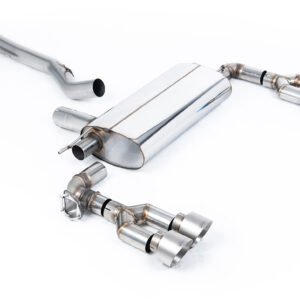 Maxton x Milltek – sistema de escape desde OPF/GPF con colas cuádruples GT-100 de titanio cepillado – Fits Maxton Diffuser solo