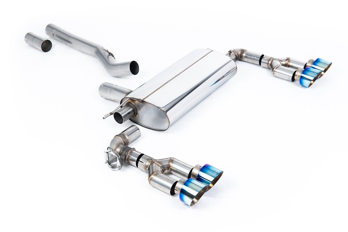 Maxton x Milltek – sistema desde OPF/GPF con colas cuádruples GT-100 de titanio quemado