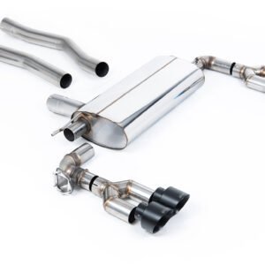 Maxton x Milltek – sistema de escape desde OPF/GPF con cuádruple GT-100 Cerkote colas negras – Fits Maxton Diffuser solo