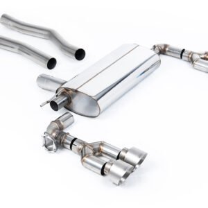 Maxton x Milltek – sistema de escape desde OPF/GPF con colas cuádruples GT-100 de titanio cepillado – Fits Maxton Diffuser solo