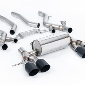 BMW G87 M2 – desde OPF/GPF con bypass de resonador central y colas GT-115 negras Cerakote