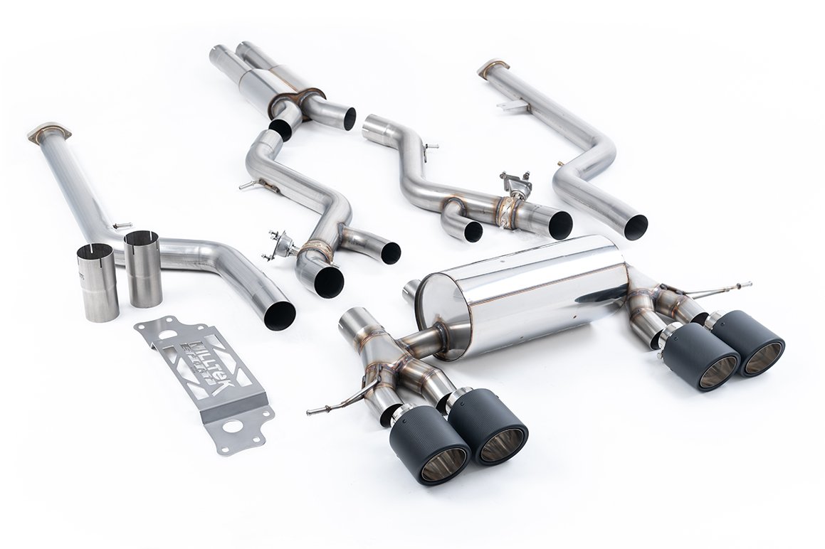 BMW G87 M2 – resonado cat-back con colas JET-115 de carbono