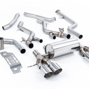 BMW G87 M2 – no resonado (sonido máximo) cat-back con colas GT-115 pulidas